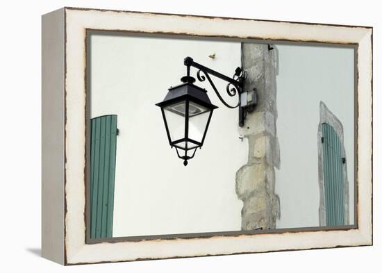 Streetlamp on a Building with Shuttered Windows. Il De Re, France-Stuart Cox Olwen Croft-Framed Premier Image Canvas