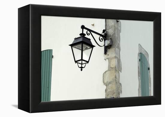Streetlamp on a Building with Shuttered Windows. Il De Re, France-Stuart Cox Olwen Croft-Framed Premier Image Canvas