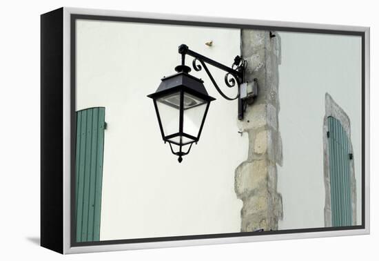 Streetlamp on a Building with Shuttered Windows. Il De Re, France-Stuart Cox Olwen Croft-Framed Premier Image Canvas