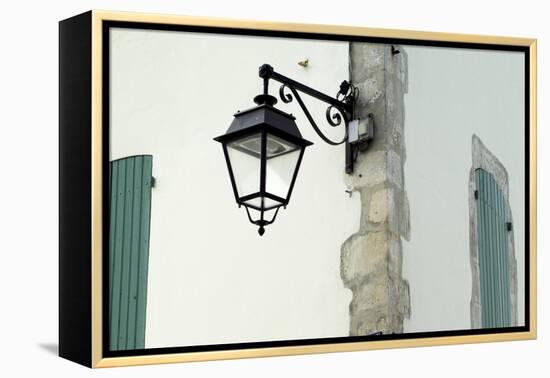 Streetlamp on a Building with Shuttered Windows. Il De Re, France-Stuart Cox Olwen Croft-Framed Premier Image Canvas