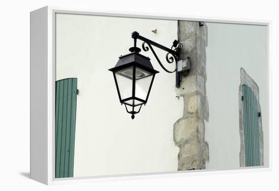 Streetlamp on a Building with Shuttered Windows. Il De Re, France-Stuart Cox Olwen Croft-Framed Premier Image Canvas