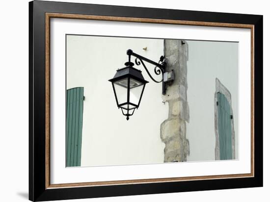 Streetlamp on a Building with Shuttered Windows. Il De Re, France-Stuart Cox Olwen Croft-Framed Photographic Print