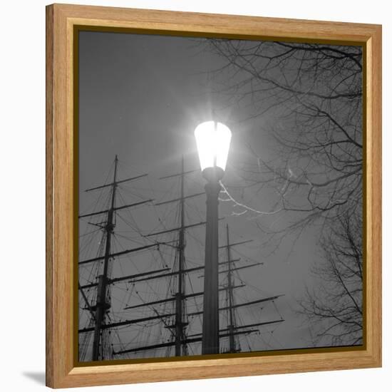 Streetlight with Boat in the Background, London, c.1940-John Gay-Framed Premier Image Canvas