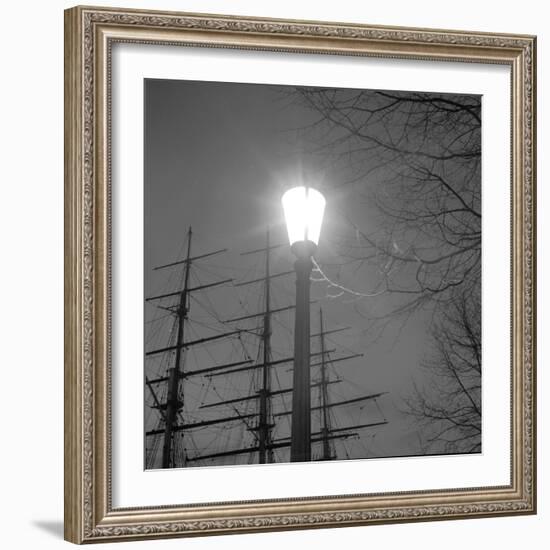 Streetlight with Boat in the Background, London, c.1940-John Gay-Framed Giclee Print