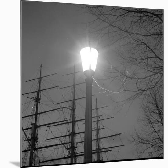Streetlight with Boat in the Background, London, c.1940-John Gay-Mounted Giclee Print
