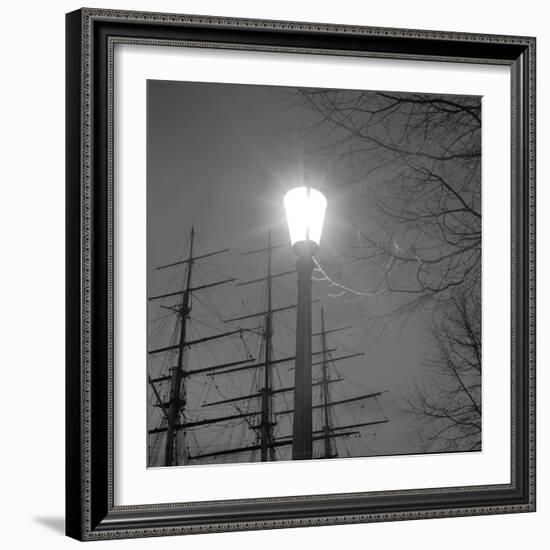 Streetlight with Boat in the Background, London, c.1940-John Gay-Framed Giclee Print