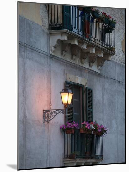 Streetlights on Via R. Settimo, Ortygia Island, Syracuse, Sicily, Italy-Walter Bibikow-Mounted Photographic Print