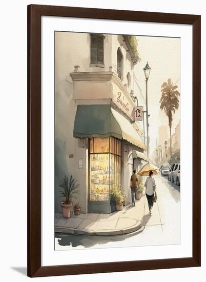 Streets of Los Angeles Watercolor I-Lana Kristiansen-Framed Art Print