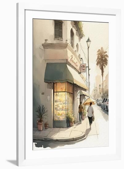 Streets of Los Angeles Watercolor I-Lana Kristiansen-Framed Art Print