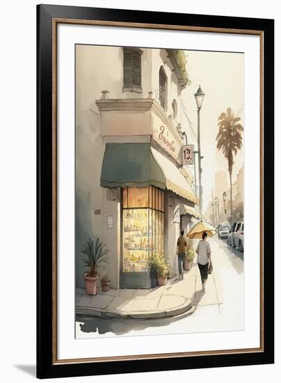 Streets of Los Angeles Watercolor I-Lana Kristiansen-Framed Art Print