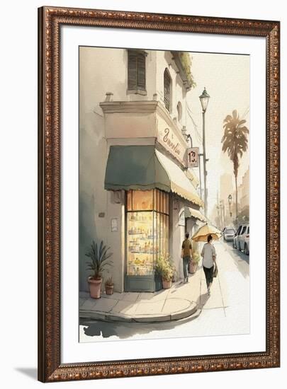 Streets of Los Angeles Watercolor I-Lana Kristiansen-Framed Art Print