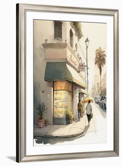 Streets of Los Angeles Watercolor I-Lana Kristiansen-Framed Art Print