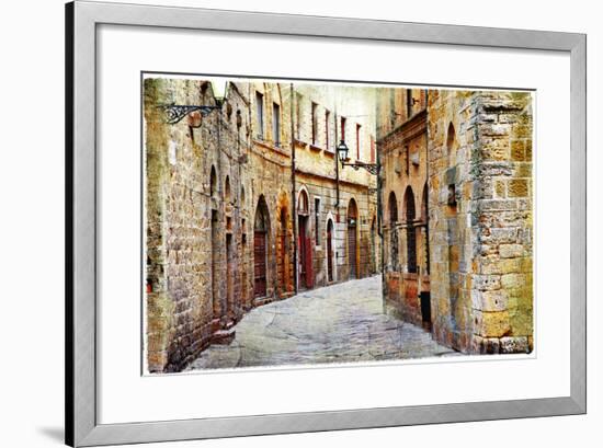 Streets of Medieval Towns of Tuscany. Italy-Maugli-l-Framed Photographic Print
