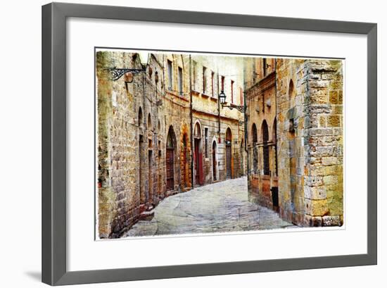 Streets of Medieval Towns of Tuscany. Italy-Maugli-l-Framed Photographic Print