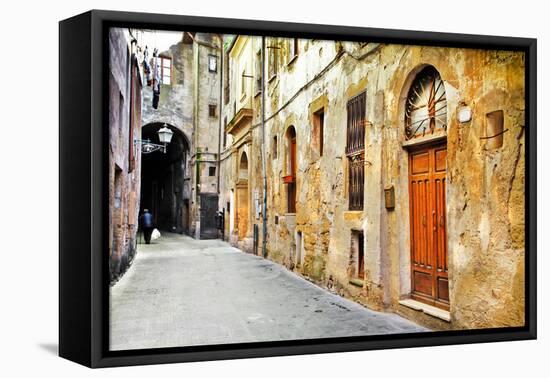 Streets of Old Tuscany, Italy-Maugli-l-Framed Premier Image Canvas