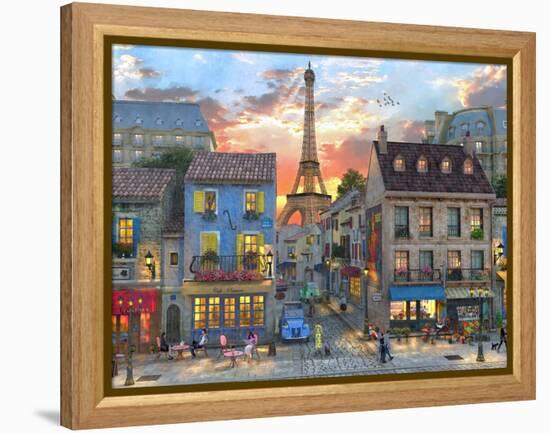 Streets of Paris-Dominic Davison-Framed Stretched Canvas