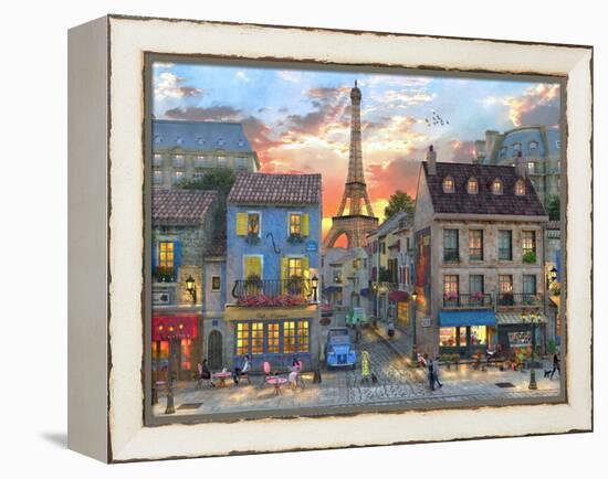 Streets of Paris-Dominic Davison-Framed Stretched Canvas