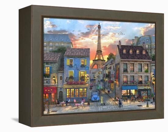 Streets of Paris-Dominic Davison-Framed Stretched Canvas