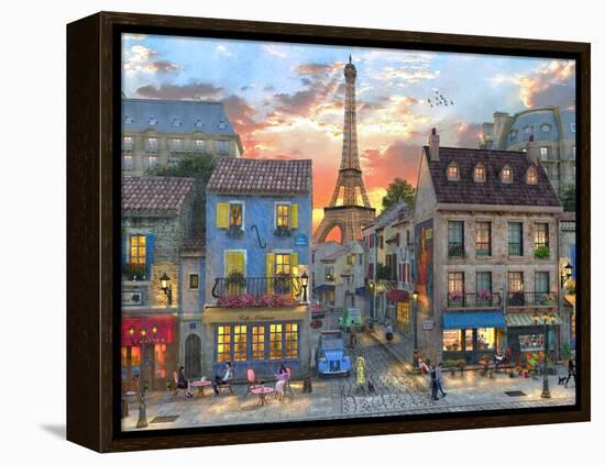 Streets of Paris-Dominic Davison-Framed Stretched Canvas