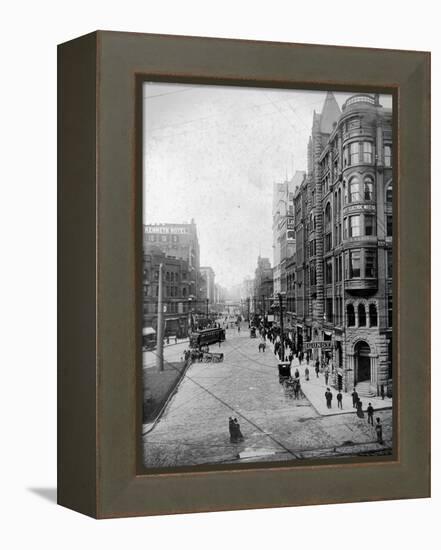 Streetscene, Seattle, Circa 1900-Asahel Curtis-Framed Premier Image Canvas