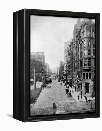 Streetscene, Seattle, Circa 1900-Asahel Curtis-Framed Premier Image Canvas