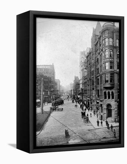 Streetscene, Seattle, Circa 1900-Asahel Curtis-Framed Premier Image Canvas