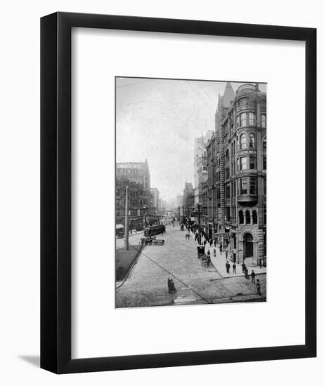 Streetscene, Seattle, Circa 1900-Asahel Curtis-Framed Premium Giclee Print