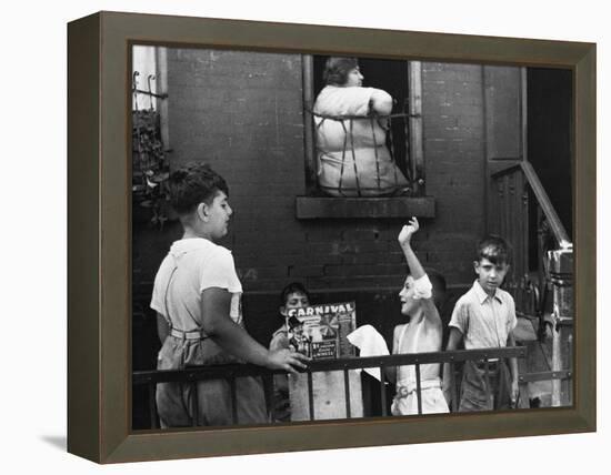 Streetside Games, 1938-Walker Evans-Framed Premier Image Canvas