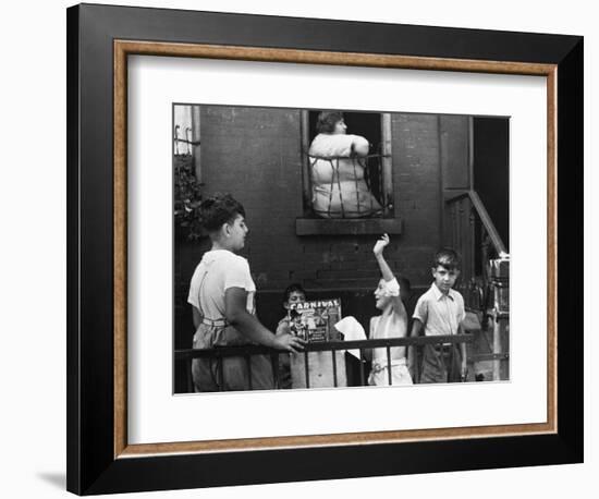 Streetside Games, 1938-Walker Evans-Framed Photographic Print