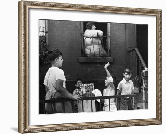 Streetside Games, 1938-Walker Evans-Framed Photographic Print