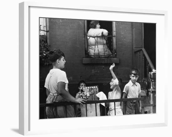 Streetside Games, 1938-Walker Evans-Framed Photographic Print