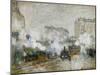 Streetside of the Gare St. Lazare, Seen Towards the Tunnel of Batignolles, 1877-Claude Monet-Mounted Giclee Print