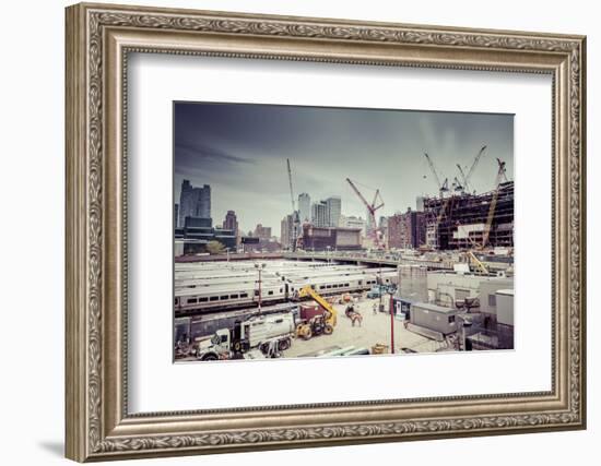 Streetview, construction site, Chelsea, Art District, Manhattan, New York, USA-Andrea Lang-Framed Photographic Print