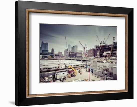 Streetview, construction site, Chelsea, Art District, Manhattan, New York, USA-Andrea Lang-Framed Photographic Print