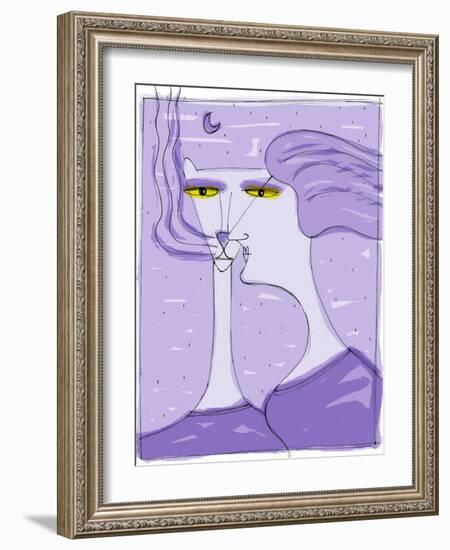 Strega Del Tchesal (Chiesale): Witch Who Turns into a Cat to Spy on Men. Illustration by Patrizia L-Patrizia La Porta-Framed Giclee Print