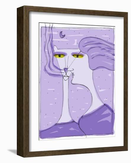 Strega Del Tchesal (Chiesale): Witch Who Turns into a Cat to Spy on Men. Illustration by Patrizia L-Patrizia La Porta-Framed Giclee Print