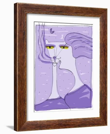 Strega Del Tchesal (Chiesale): Witch Who Turns into a Cat to Spy on Men. Illustration by Patrizia L-Patrizia La Porta-Framed Giclee Print