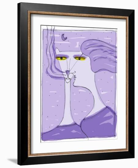 Strega Del Tchesal (Chiesale): Witch Who Turns into a Cat to Spy on Men. Illustration by Patrizia L-Patrizia La Porta-Framed Giclee Print