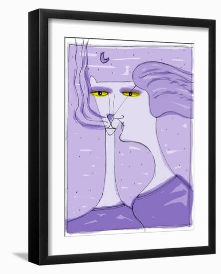 Strega Del Tchesal (Chiesale): Witch Who Turns into a Cat to Spy on Men. Illustration by Patrizia L-Patrizia La Porta-Framed Giclee Print