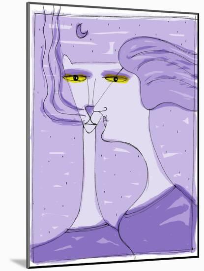 Strega Del Tchesal (Chiesale): Witch Who Turns into a Cat to Spy on Men. Illustration by Patrizia L-Patrizia La Porta-Mounted Giclee Print