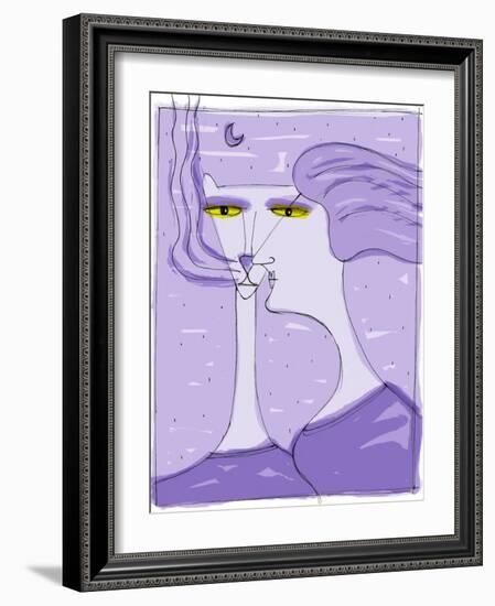 Strega Del Tchesal (Chiesale): Witch Who Turns into a Cat to Spy on Men. Illustration by Patrizia L-Patrizia La Porta-Framed Giclee Print