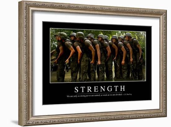 Strength: Inspirational Quote and Motivational Poster-null-Framed Photographic Print