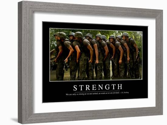 Strength: Inspirational Quote and Motivational Poster-null-Framed Photographic Print