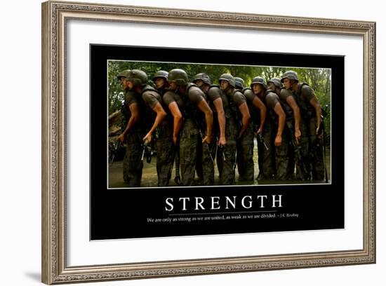 Strength: Inspirational Quote and Motivational Poster-null-Framed Photographic Print