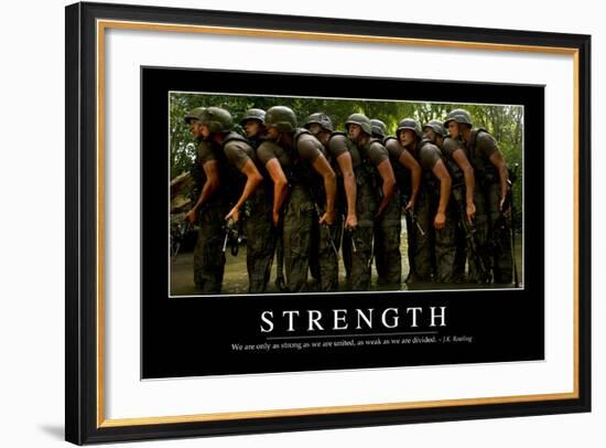 Strength: Inspirational Quote and Motivational Poster-null-Framed Photographic Print