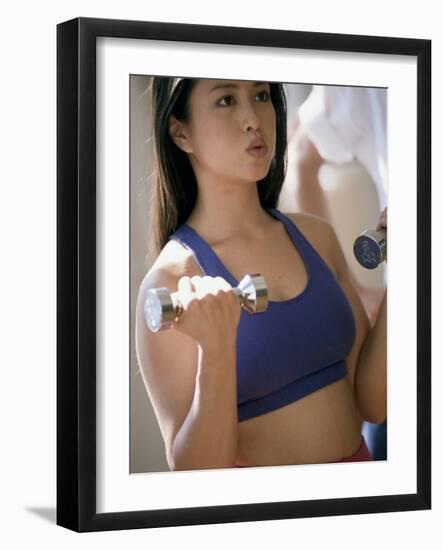 Strength Training with Hand Weights-null-Framed Photographic Print