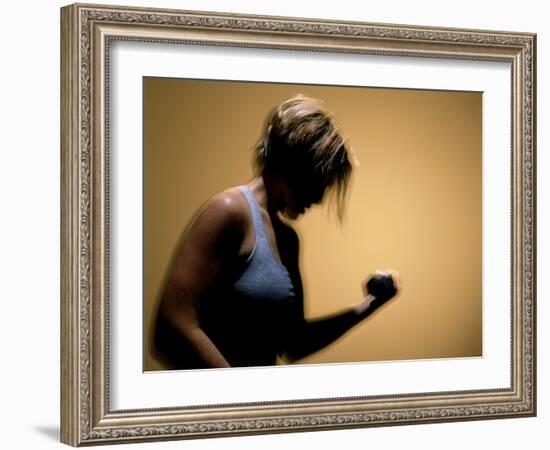 Strength Training with Hand Weights-null-Framed Photographic Print