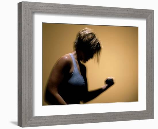 Strength Training with Hand Weights-null-Framed Photographic Print