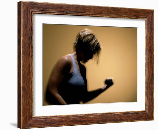 Strength Training with Hand Weights-null-Framed Photographic Print