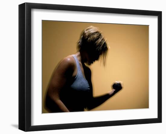 Strength Training with Hand Weights-null-Framed Photographic Print